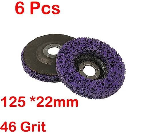 6 ks / sada 100 * 16 mm / 125 * 22 mm / 115 * 22 mm kotouč s poly pásem, brusné kotouče, odstraňovač rzi, čistý pro úhlovou brusku, zrnitost 46
