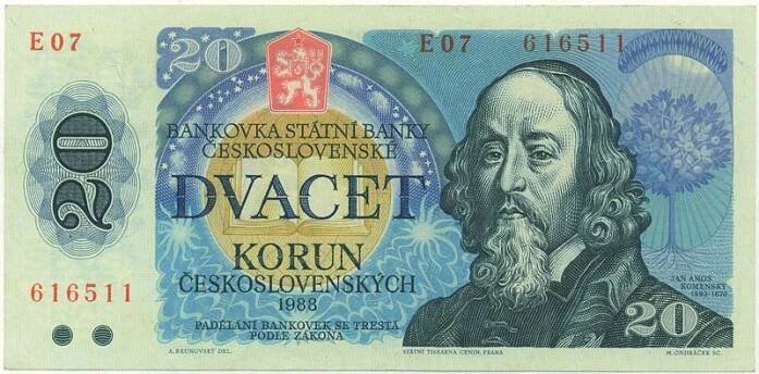20 Kčs 1988 líc