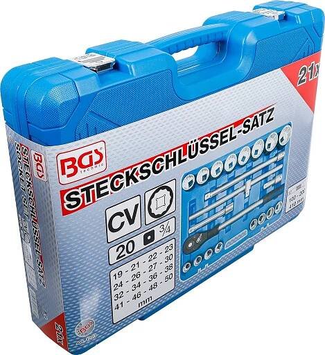 Ivo GRANDIČ - Gola sady, závitové sady - BGS - BGS 1223 gola sada BGS-21K 3/4 (19 - 50 mm) 12 hranná, 21 dílů v kufru