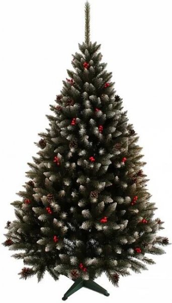 Vánoční stromek Smrk se šiškami a jeřabinou 120 cm