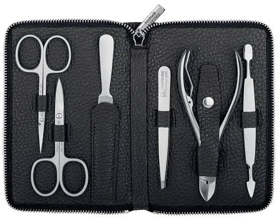 erbe solingen manikurni pouzdro 9951 na zip piemont inox cerne 6 nastroju otevrene