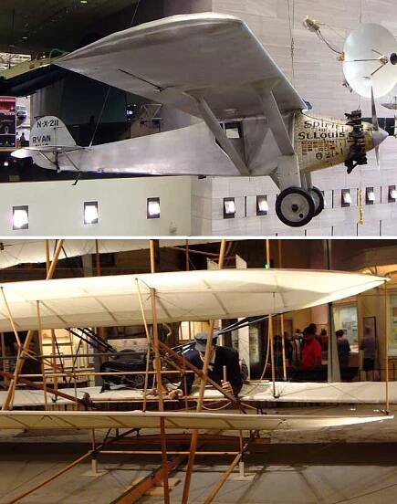 Spirit of St Louis and a Wright Flyer