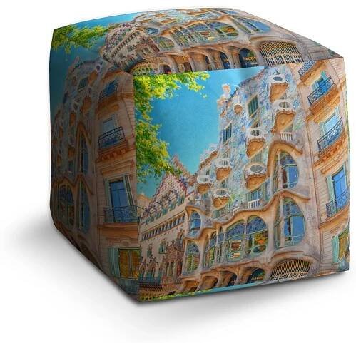 Sablio Taburet Cube Barcelona Gaudi Casa Batllo 2: 40x40x40 cm, 40×40 cm
