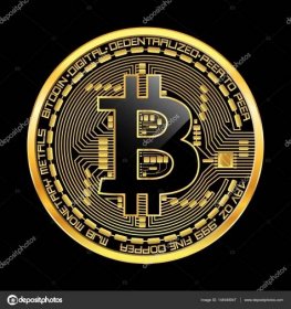 Crypto currency bitcoin golden symbol