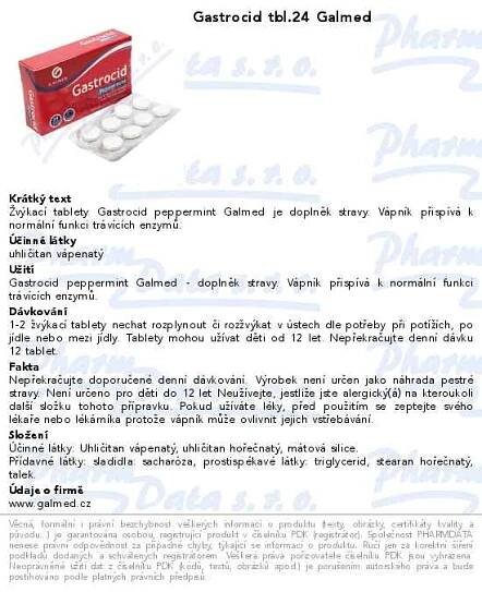 Gastrocid Galmed tbl 24 | SOS lékárna online, internetová lékárna, léky