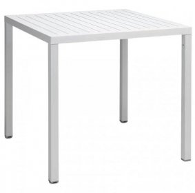 Bílý plastový zahradní stůl Cube 80 x 80 cm