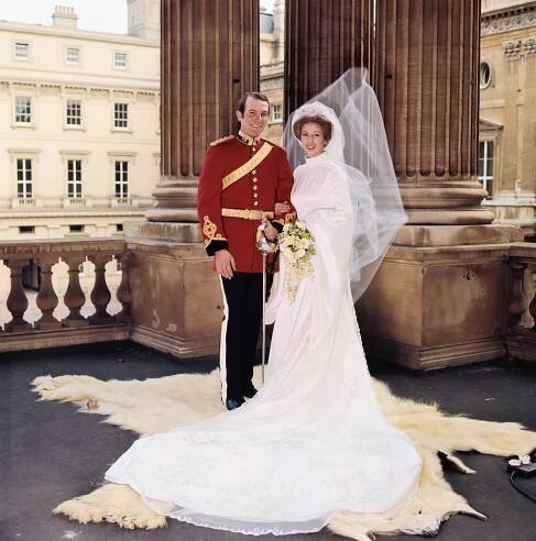 Princess Anne and Mark Phillips on their wedding day in November 1973