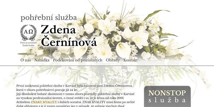 Zdena Černínová - Pohřební služba Karviná Infoaktuálně.cz - katalog firem, počasí, zprávy, inzerce zdarma, nabídka práce