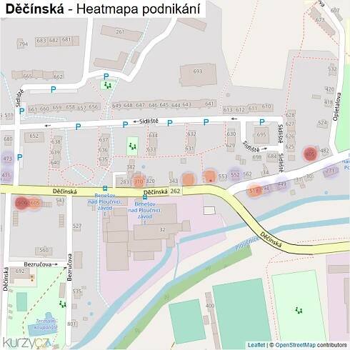 Mapa Děčínská - Firmy v ulici.