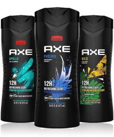 A selection of Axe body washes.