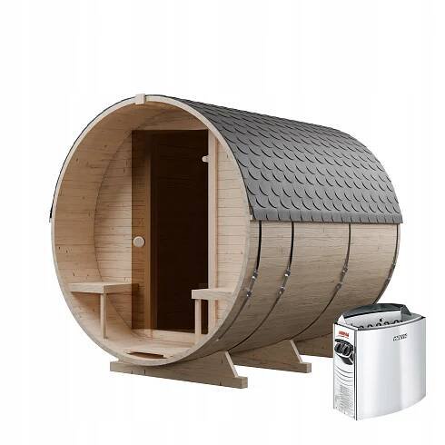 Zahradní sauna BECZKA 240 cm 2K s kamny HARVIA VEGA BC80