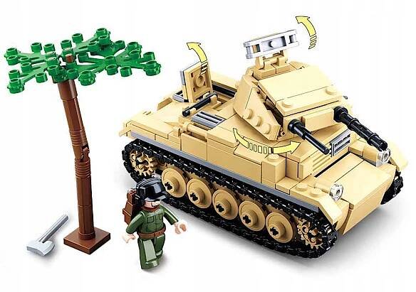Stavebnice Tank PzKpfw II Armáda 2 FIGURKY BUNKR + MOŹDZIERZ +LEGO ZBRAŇ EAN (GTIN) 5907773991274