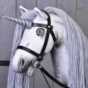 Hobby Horse jednorožec Silver s uzdou a ohlávkou (vel. S)