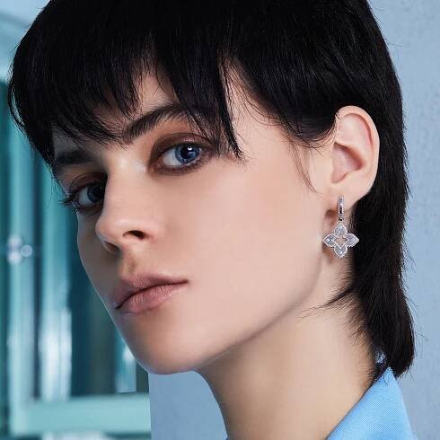 ROBERTO-COIN-VENETIAN-PRINCESS-18K-WHITE-GOLD-PETITE-FLOWER-SATIN-DROP-EARRING-WITH-DIAMOND-ACCENT-ADR777EA2847_WEAR-1jpg - Roberto Coin