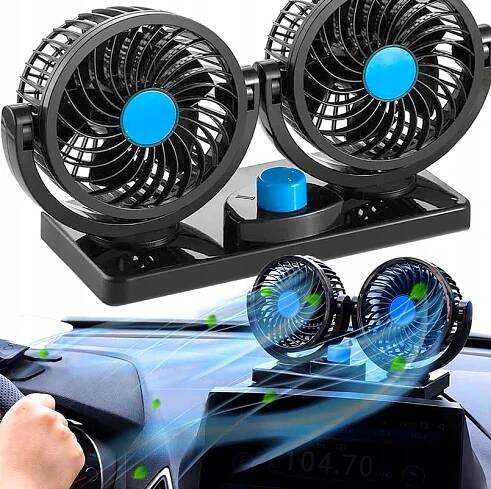 VENTILÁTOR DO AUTA VĚTRÁČEK POD ZAPALOVAČ REGULACE 360° DVOJITÝ