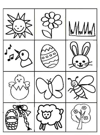an easter activity for kids to learn how to draw and paint the eggs, flowers, butterflies