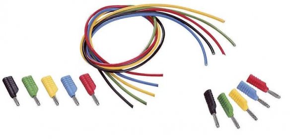 VOLTCRAFT MS-4041 sada měřicích kabelů [lamelová zástrčka 4 mm - lamelová zástrčka 4 mm] 1.00 m, černá, červená, modrá