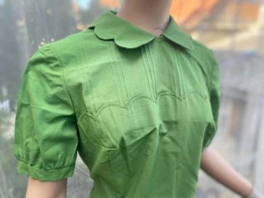 retro bavlněné zelené šaty 60 léta ... - Starožitnosti a umění
