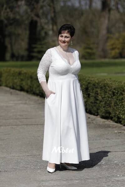 Crush dlouhé svatební šaty smetanové