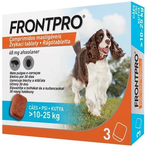 FRONTPRO® antiparazitární žvýkací tablety pro psy (10-25 kg) 68 mg 3 kusy