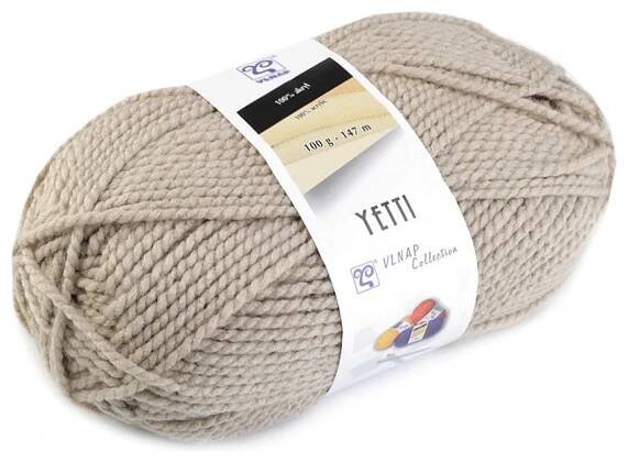 Pletací příze Yetti 100 g, střední, 16 (51220) béžová (bal. 1)