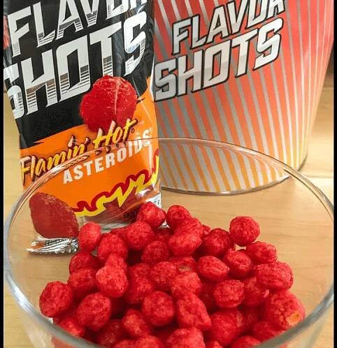 A package of Flamin' Hot Asteroids from the 