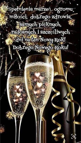 two champagne glasses with confetti in front of fireworks