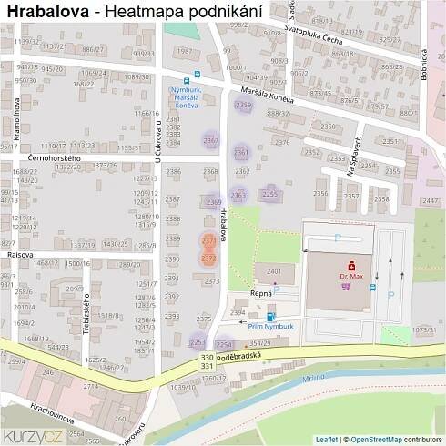 Mapa Hrabalova - Firmy v ulici.
