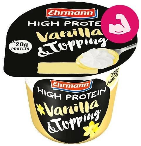 Ehrmann High Protein vanilkový pudding s toppingem | 200 g