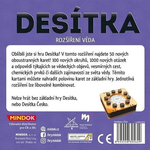 Desítka Věda - rozšíření vědomostní hry - HRAS