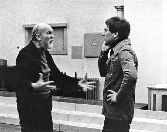 Hamlet - 08.04.1982, Miroslav Macháček, František Němec (snímek ze zkoušky) Foto: Jaromír Svoboda