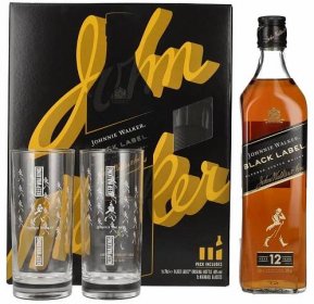 Johnnie Walker Black Label 12y 40% 0,7L v kartóne + 2 poháre - RedBear.sk