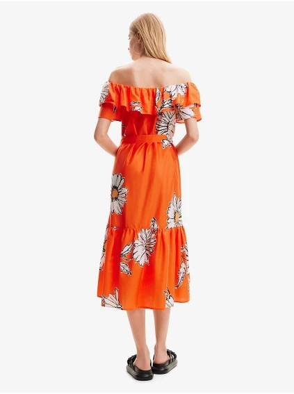 Desigual Letní šaty 'Daisy' – oranžová