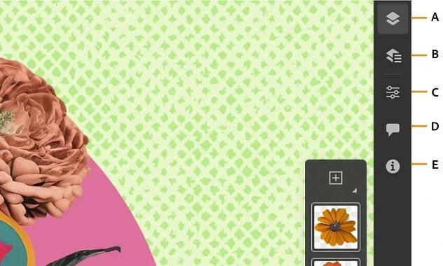 Hlavní panel v aplikaci Photoshop na iPadu
