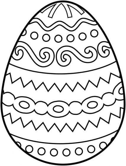 an easter egg coloring page for kids to print out and color on the eggs are decorated with