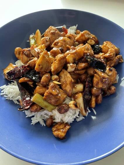 [homemade] my first attempt at gong bao chicken food