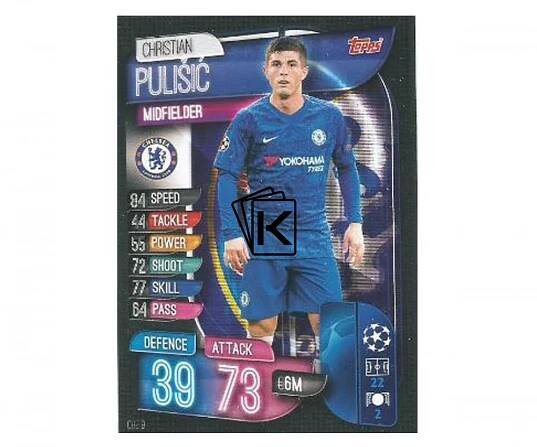 Fotbalová kartička 2019-2020  Topps Champions League Match Attax - Chelsea FC - Christian Pulišic 9