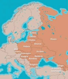 Mapa umístění východní Evropy