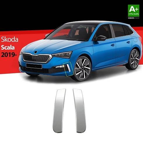 Nerezové lišty předního nárazníku Škoda Scala (2019 - 2024) - S DiZAYN