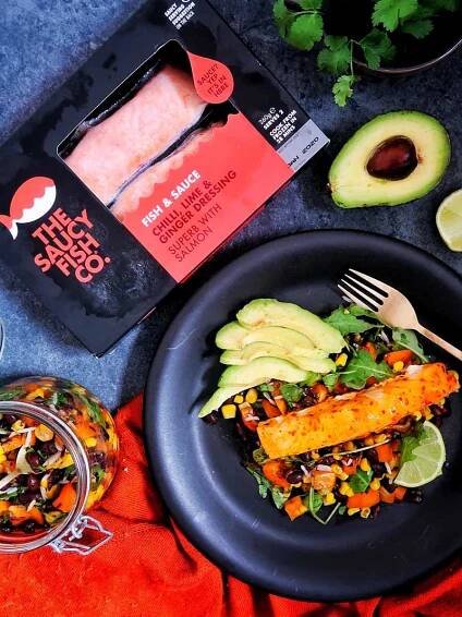 Salmon with Chilli, Lime & Ginger and a Zesty Mexican Bean Salad - The Slimming Foodie