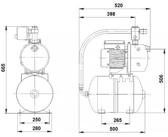 VÝPRODEJ Grundfos Hydrojet JP 5 domácí vodárna s 24l nádobou 4651BPBB PROMÁČKLÁ NÁDOBA