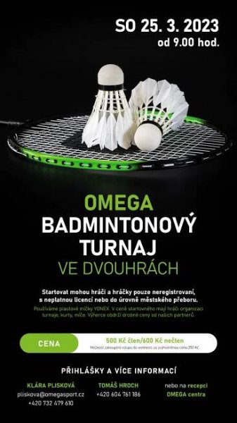 Badmintonový turnaj | OMEGASPORT Olomouc - Fitness, Tenis, Badminton, Squash a Relax