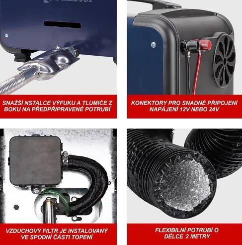 XL-AIRD V39 Nezávislé topení 8kW - přenosné, černý LCD ovladač, 1 výduch, tiché čerpadlo