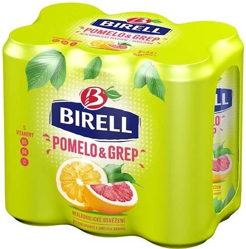 Pivo Birell pomelo & grep 0,5l plech x 6 ks