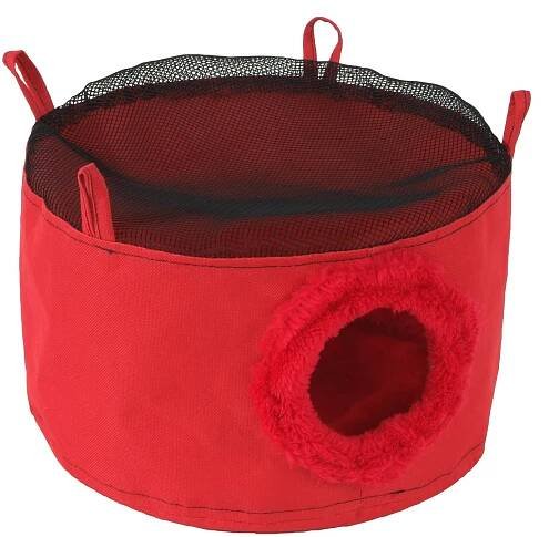 Akinu HUGS Závěsný domeček pro hlodavce červený ⌀ 30 cm x 12 cm