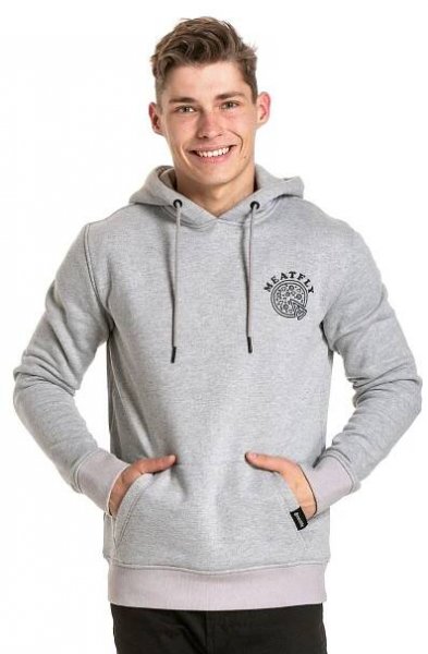 Pánská mikina Meatfly Pizza Hoodie, Grey Heather