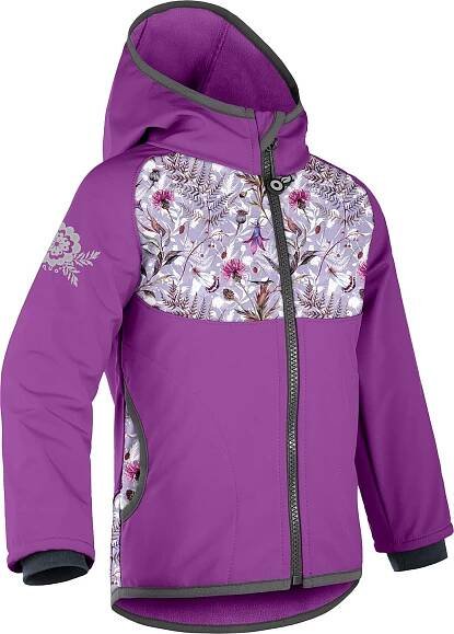 Dětská softshellová bunda s fleecem Basic, ostružinová, louka