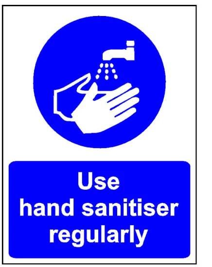 Health and Safety Sign - Site Notice - Use Hans Sanitiser Regularly - Blue