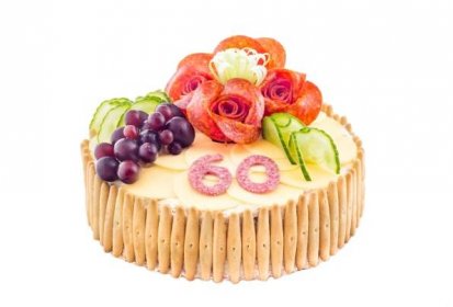 Slaný dort s bagetkami (1000 g) - Slané a Aspikové dorty - Slané dorty ∅ 18 cm