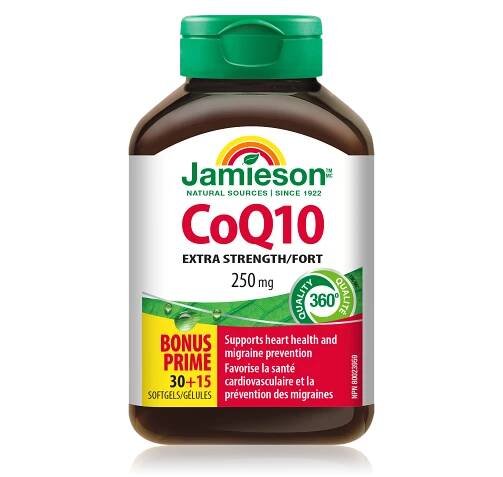 Jamieson Coenzym Q10 250mg 1×45 tbl, výživový doplnok